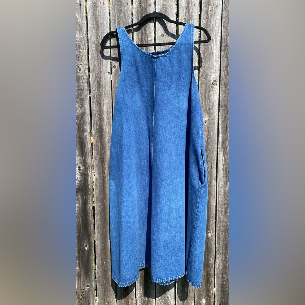 Denim Midi Shift Dress